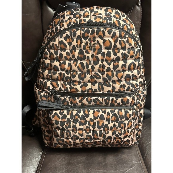 kate spade Handbags - Kate Spade New York Quilted Leopard Print Backpack Bag Brown Multi Camden